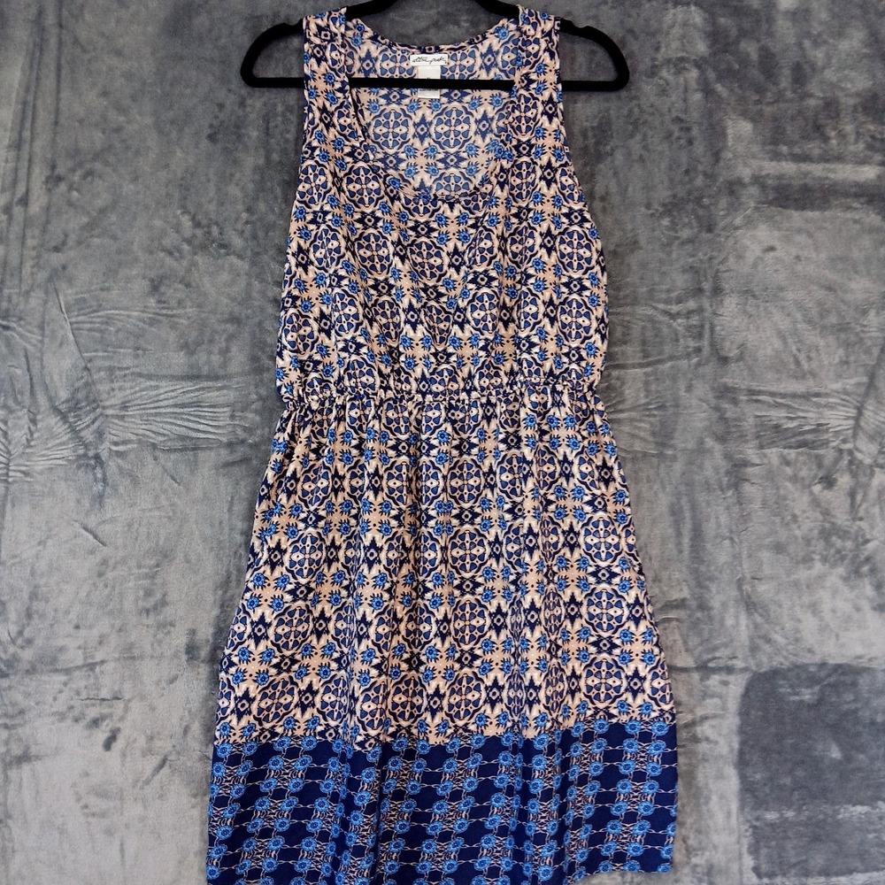 Ultra Pink Dress Womens XL Geometric Print Sleeveless Boho Casual‎ Resort Relax